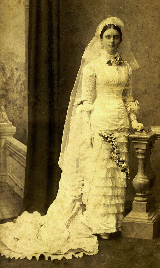 Harriet Louisa Thorne on her wedding day in 1882