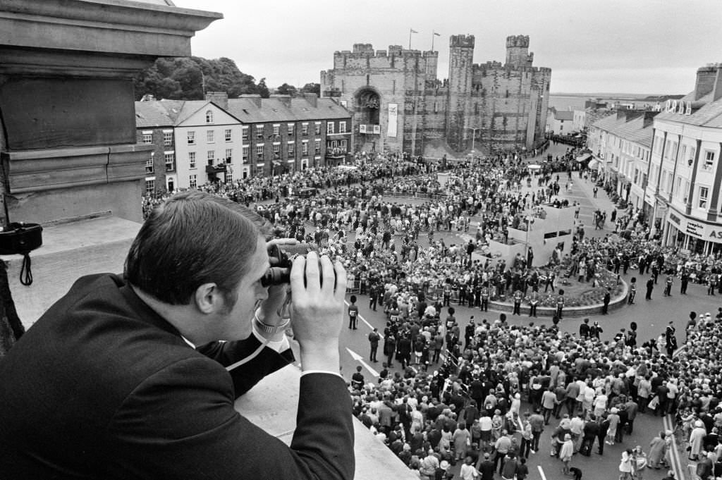 The Investiture of Prince Charles at Caernarfon Castle, Caernarfon, Wales, 1st July 1969.