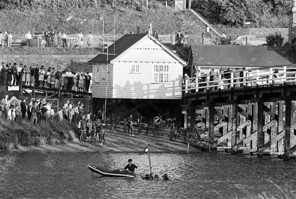 Pleasure boat Prince of Wales capsized and tipped its 39 passengers into the Mawddach Estuary at Penmaenpool, Merioneth, North Wales on the 22nd July 1966 .