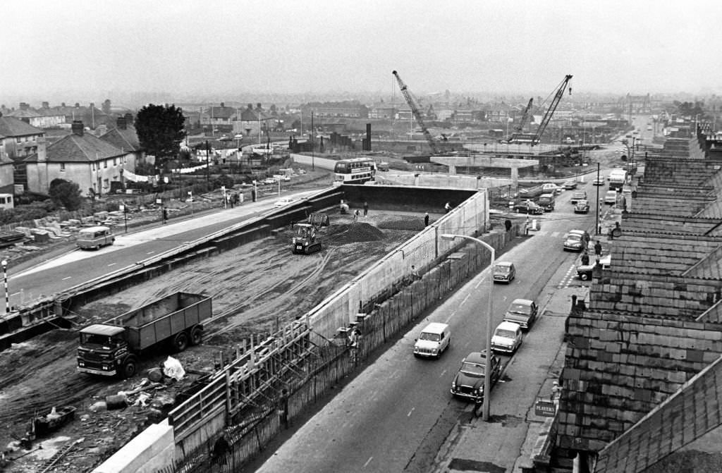 Work in progress on the North Road / Western Avenue interchange on the northern exit from Cardiff.