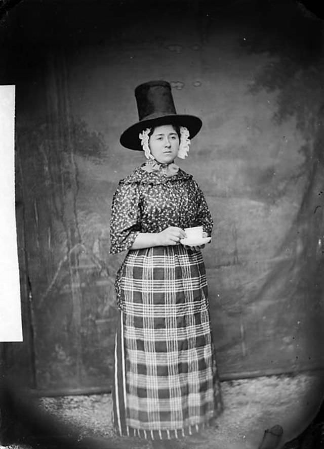 Rare Historical Portraits of Welsh Women in Traditional Dresses from the 1870s