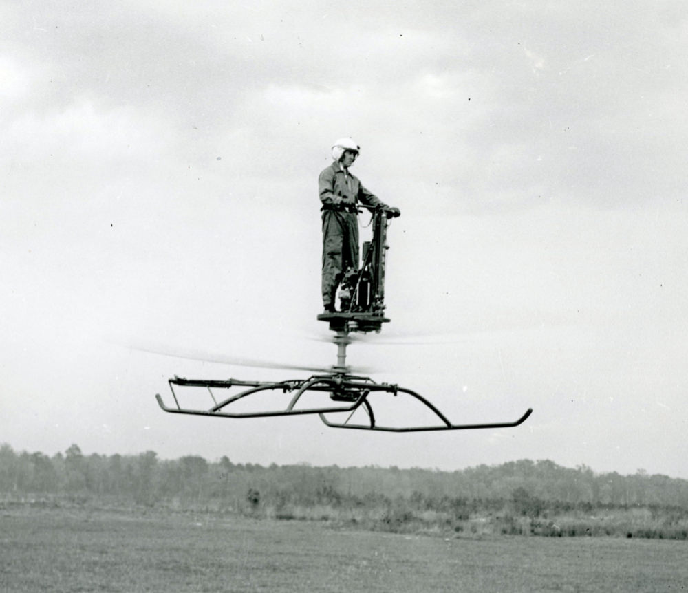 A One-Man Personal Helicopter: The de Lackner HZ-1 Aerocycle that failed during the Flight Test, 1950s