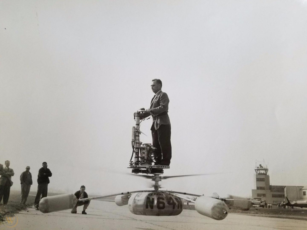 A One-Man Personal Helicopter: The de Lackner HZ-1 Aerocycle that failed during the Flight Test, 1950s