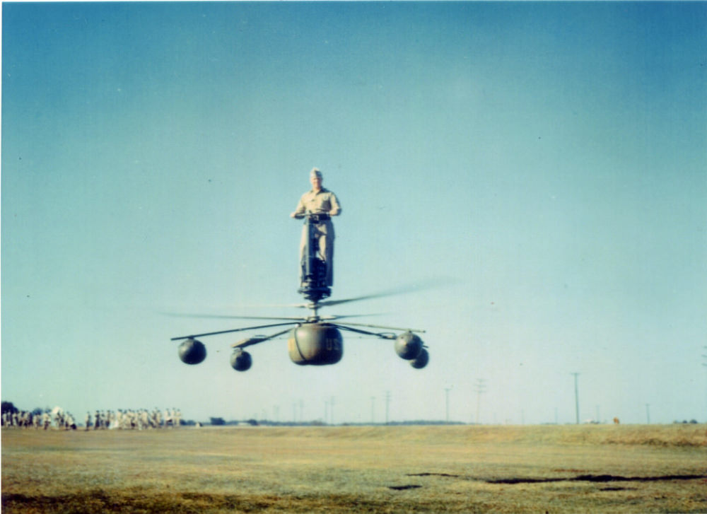 A One-Man Personal Helicopter: The de Lackner HZ-1 Aerocycle that failed during the Flight Test, 1950s