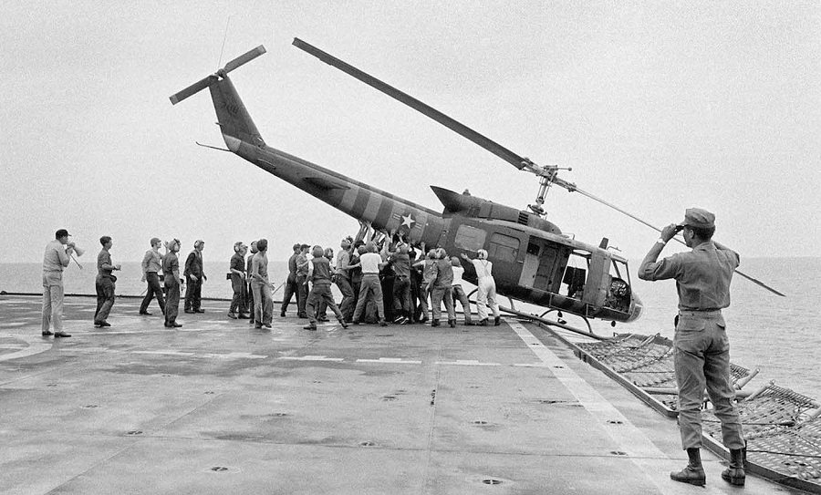 Helicopters Overboard Vietnam War 1975