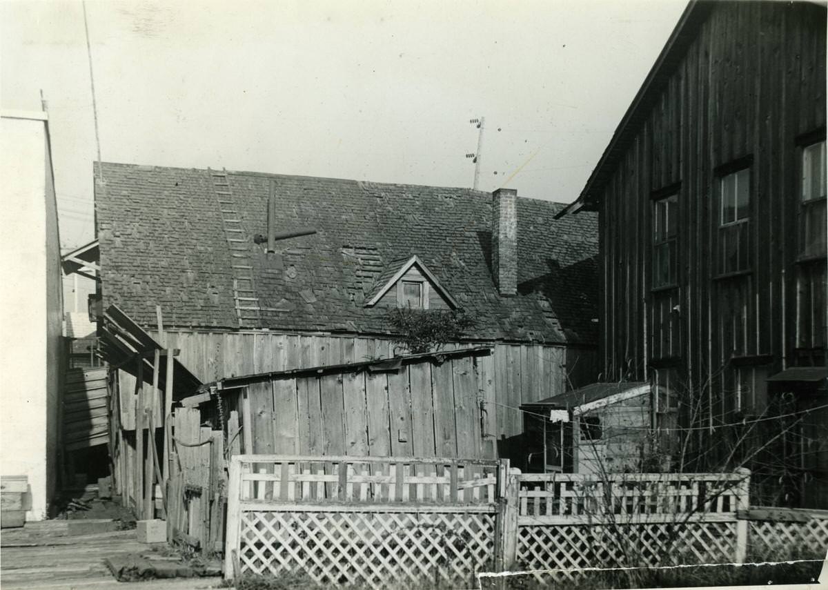 Rear of Zamberlins market in Little Hollywood, 1941