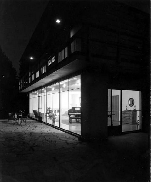 Brodie residence, exterior view at night, Olympia, July 1944