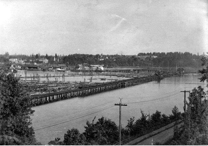 Capitol construction site showing waterfront, Washington State Capitol architectural design competition, Olympia, 1912