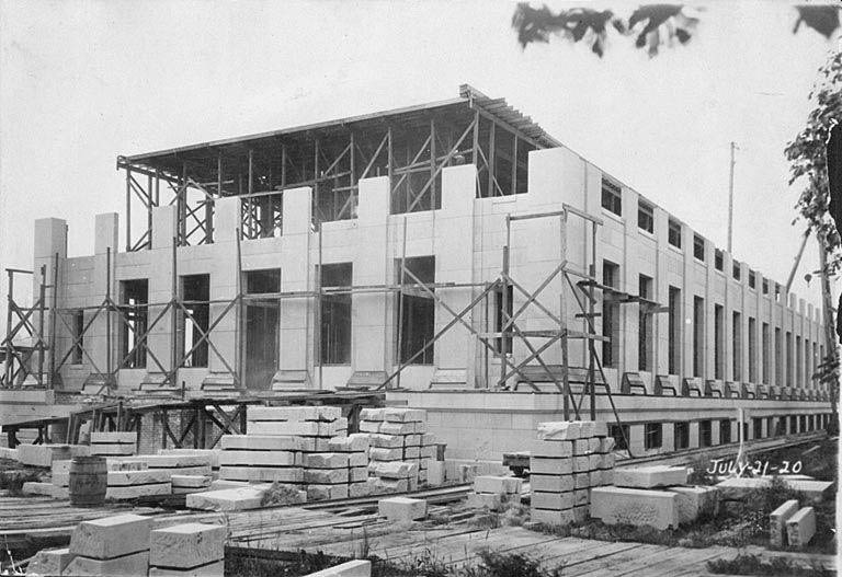 Construction progress on Insurance Building, Washington State Capitol complex, Olympia, July 21, 1920