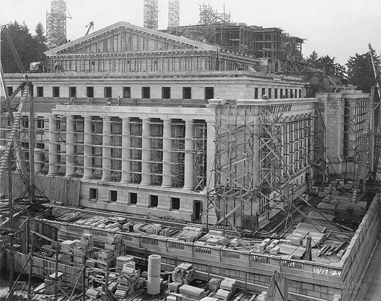 East side of Legislative Building under construction, Washington State Capitol group, Olympia, October 17, 1924