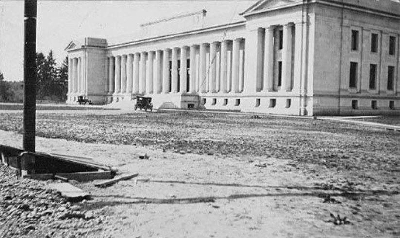 Temple of Justice building site close to completion, Washington State Capitol complex construction, Olympia, 1920