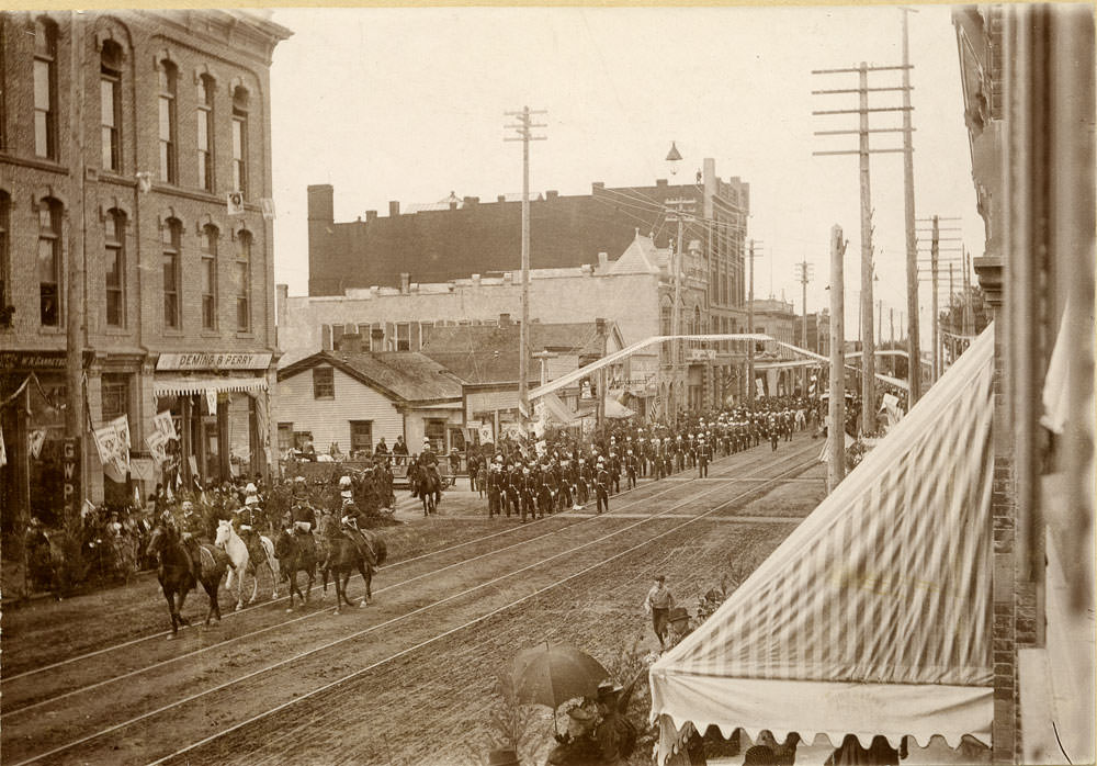 Parade of Grand Lodge Knights of Pythias, Olympia, 1894