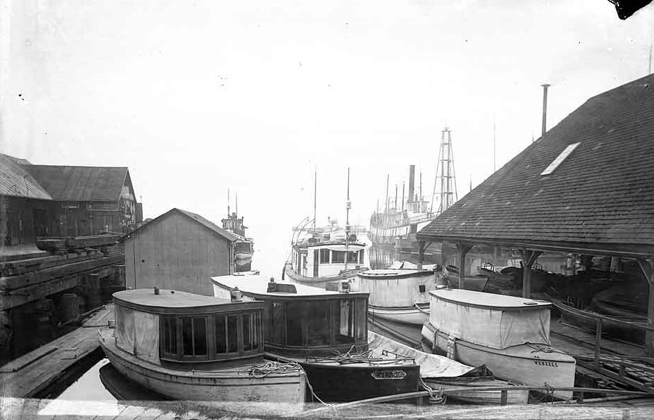 Boats at harbor, Olympia, 1914