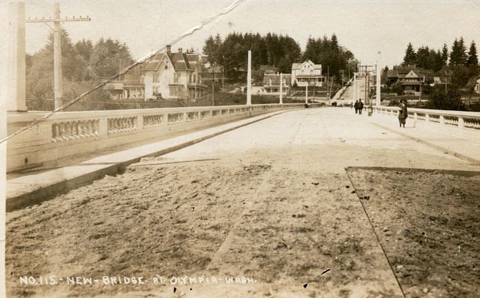 New Bridge at Olympia Wash, 1918