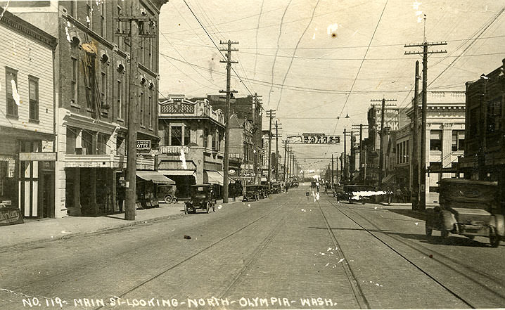 Main St Looking North Olympia, 1926