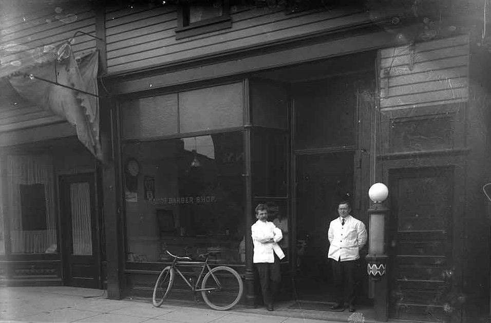 Baude Barbershop, 511 Main Street, Olympia, 1914