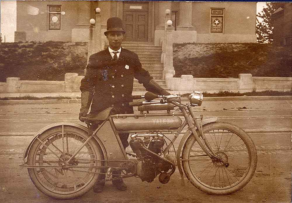 Fred Koepke, Motorcycle Police Officer, Olympia, 1910