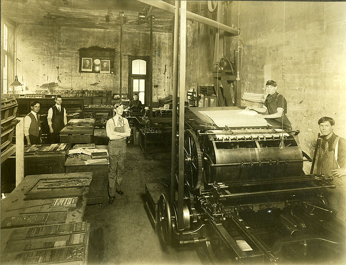 Press Room, Daily Olympian, 1910