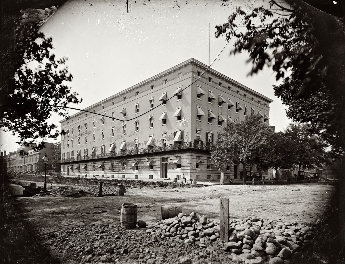 Washington, D.C., circa 1860s. "Old Winder Building, 17th & F. St. NW., Washington, D.C., 1865.