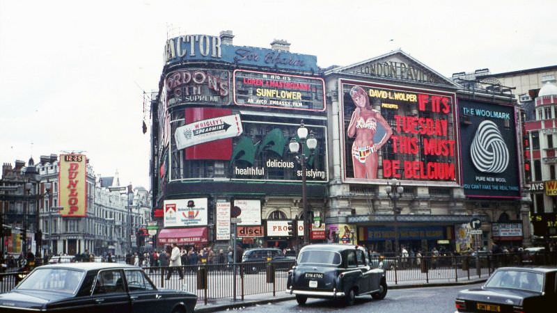 Piccadilly Circus, London, April 1970