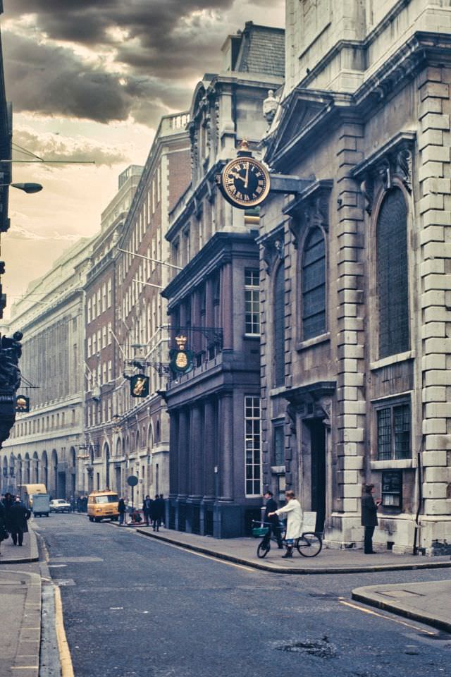 Lombard Street, London, February 1976