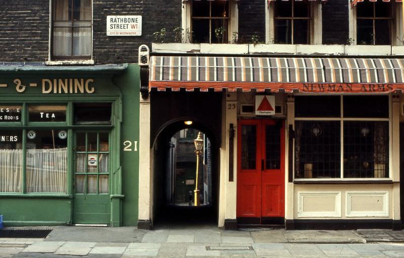 Newman Arms, 23 Rathbone Street, London, February 1976