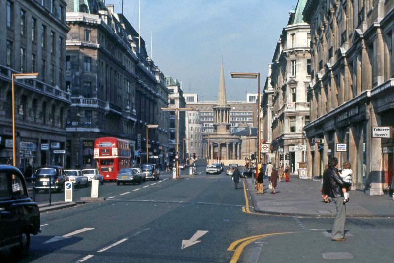 Regent Street, London, February 1976