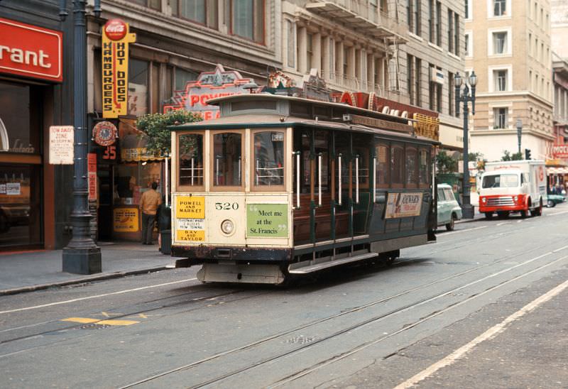 View north on Powell Street just north of Market Street, 1971