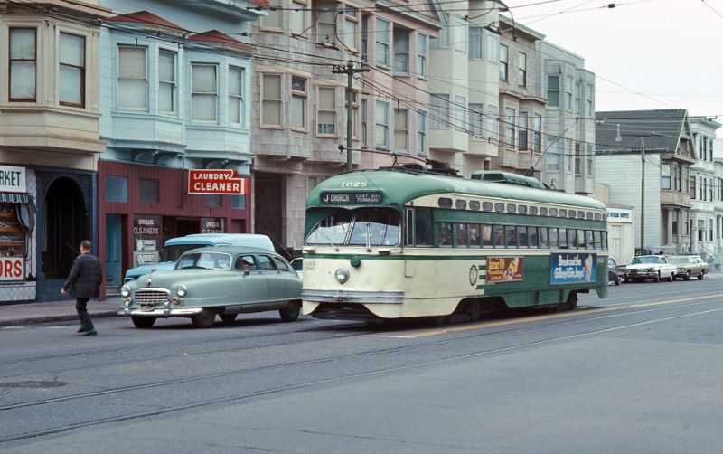 Church Street at Market Street on the J-Line looking east, 1971