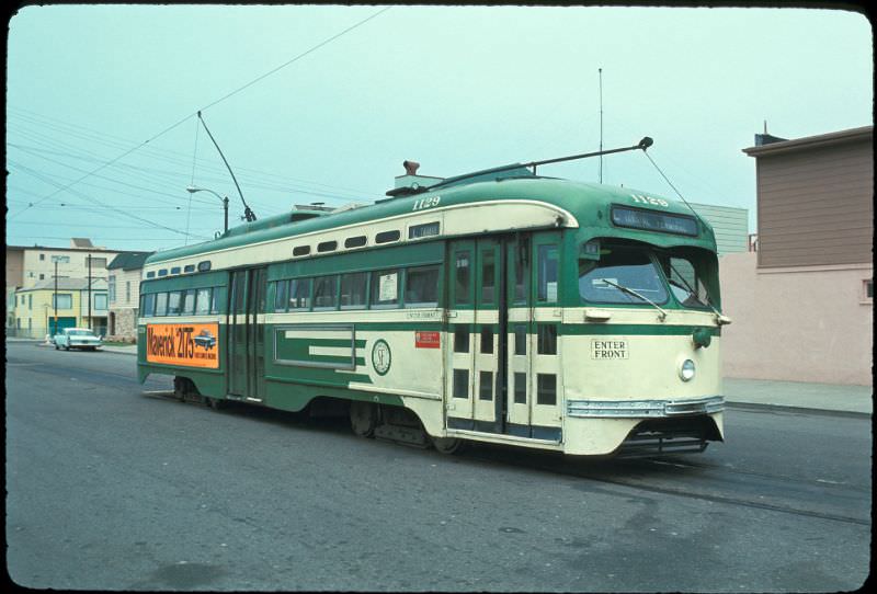 PCC on Wawona Street at the end of the L-Line looking northwest, 1971