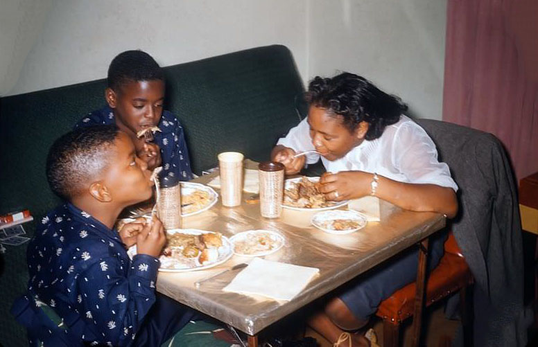 Kids being kids at the kids' table during Thanksgiving dinner