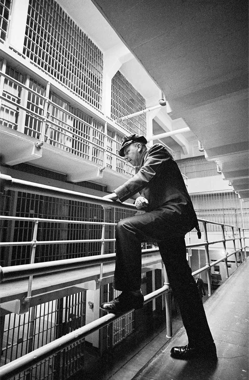 Guard - A correctional officer enjoys a peaceful moment on Broadway.