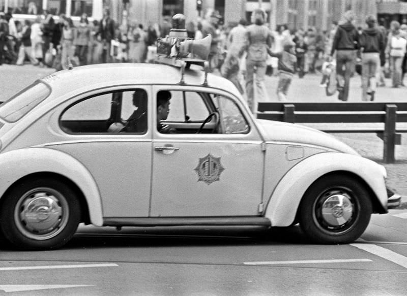 Police VW car, Amsterdam, 1970s