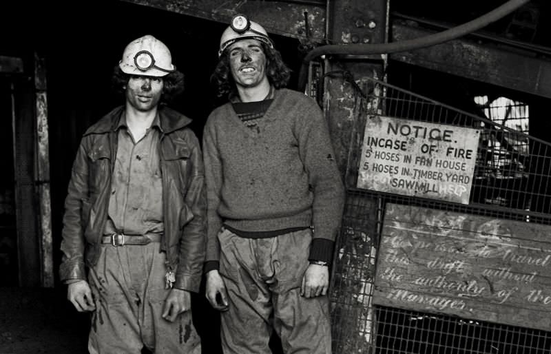 Mining apprentices, Upcast Drift Mine, 1981