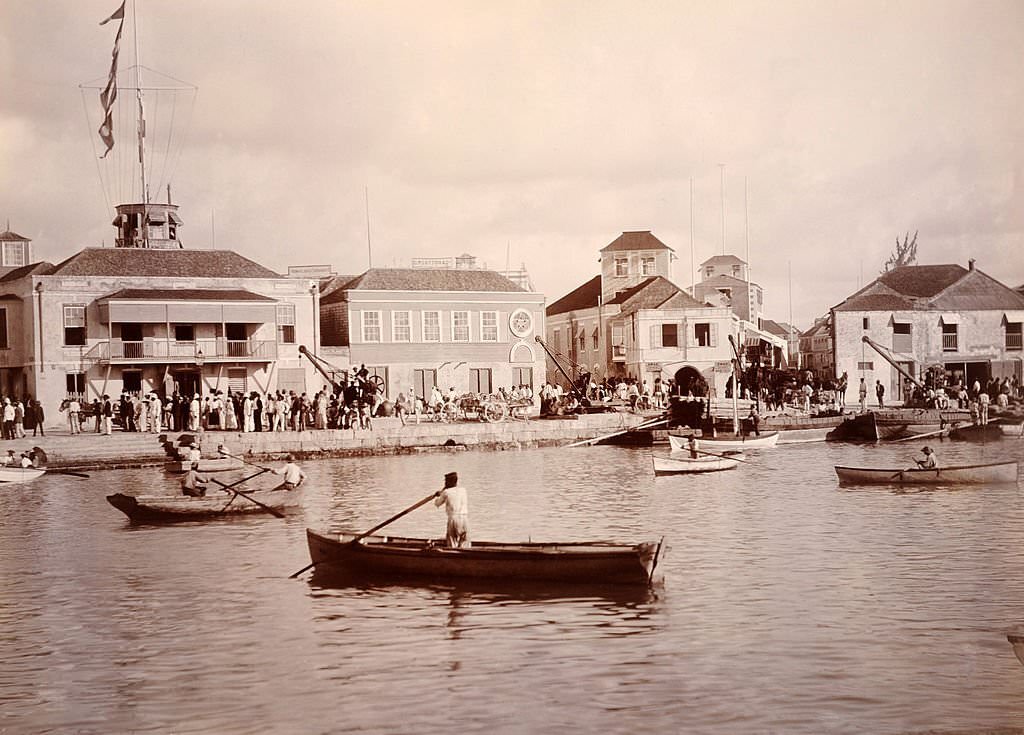 The Wharf in Bridgetown, Barbados, West Indies, 1890.