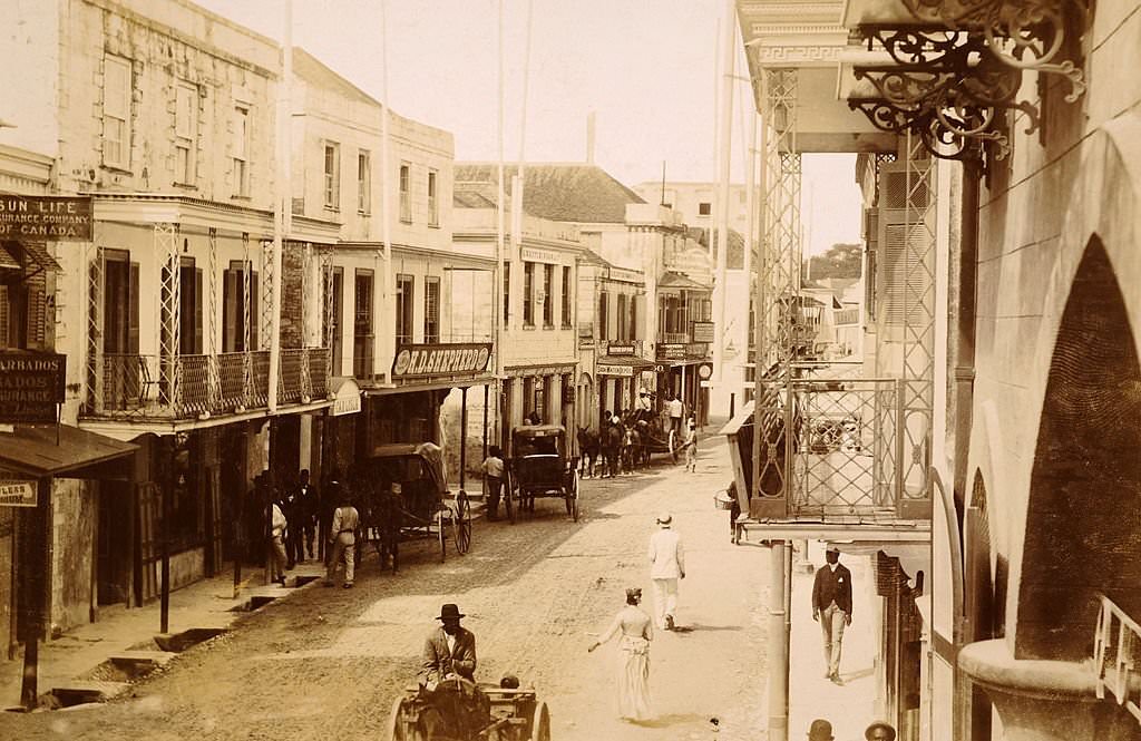 Broad Street, Bridgetown, Barbados, West Indies, 1890.