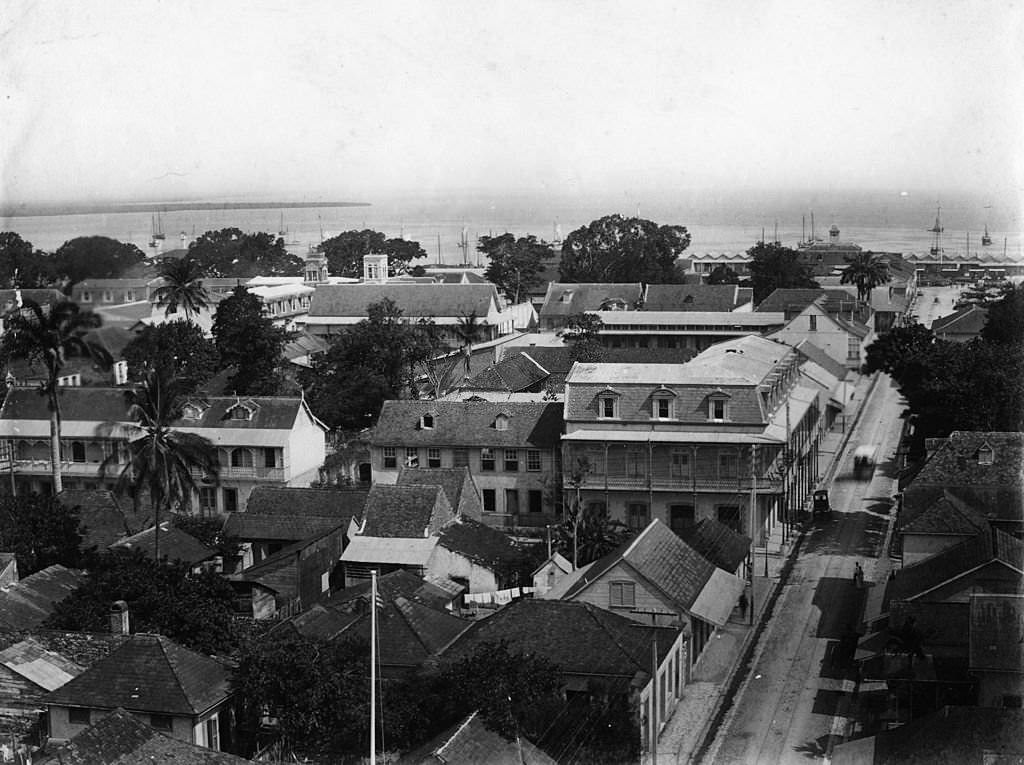 St Vincent Street and Post Office, Bridgetown, 1890