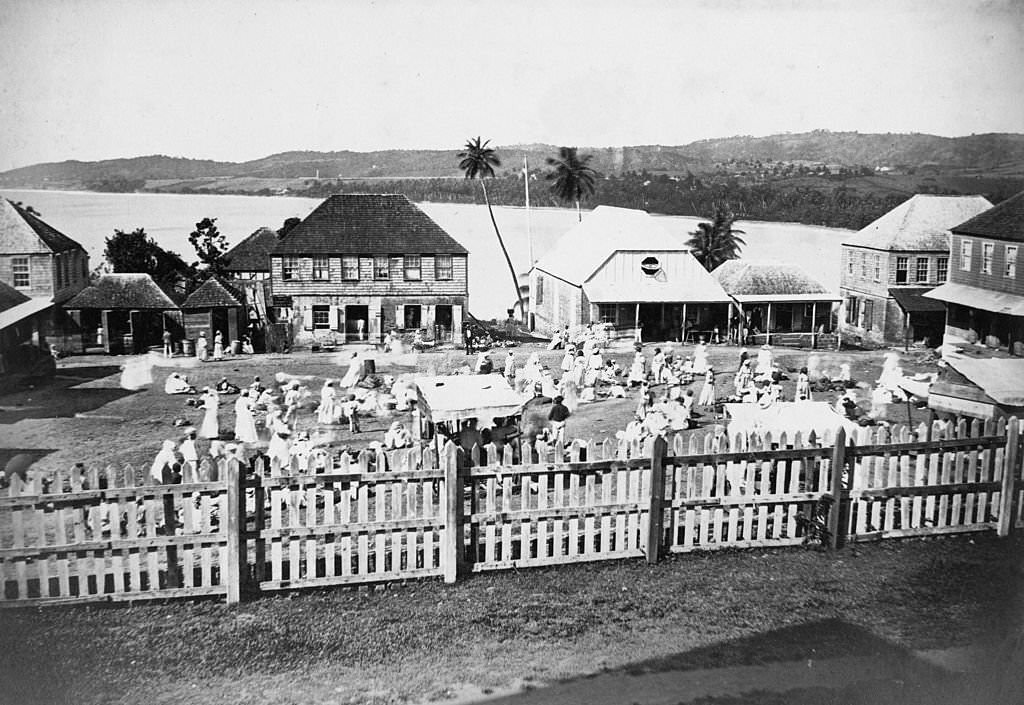 Backyard gathering, Bridgetown, 1870