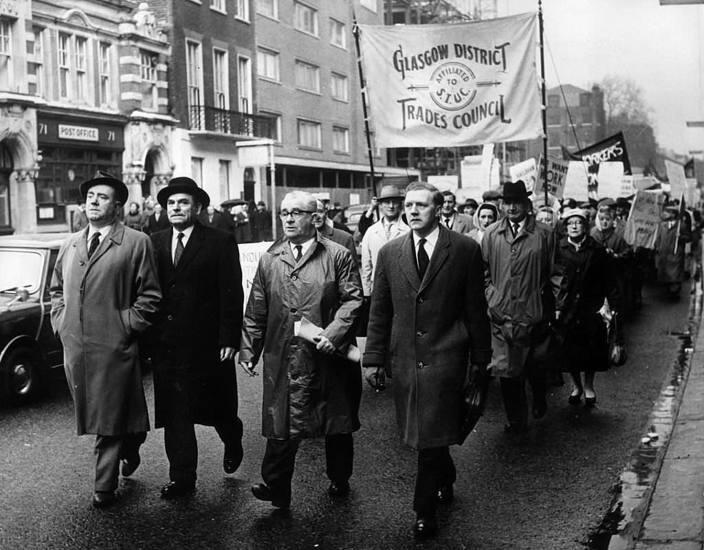 The contingent of a protest against unemployment.