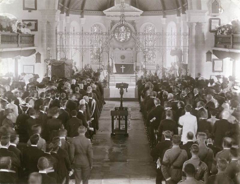 Memorial service of King Edward VII, Bridgetown, 1880s