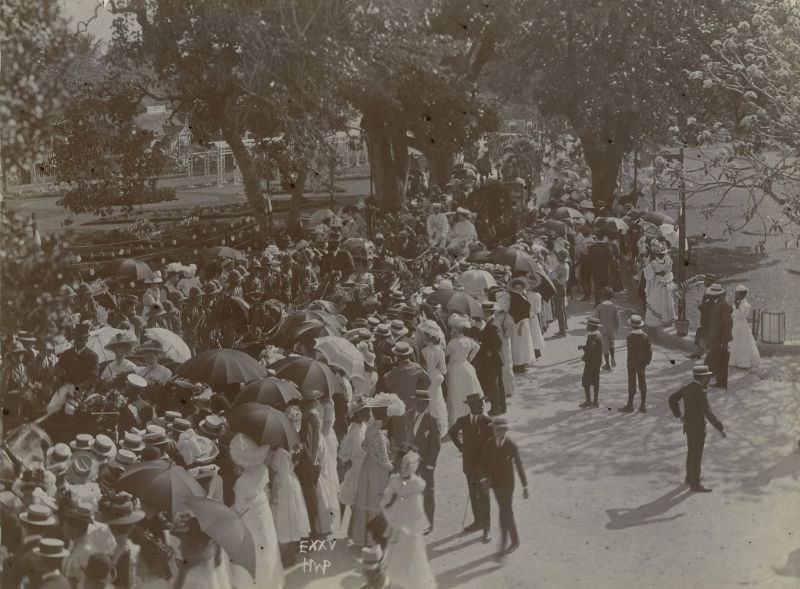 Opening procession, Queens Park, Bridgetown, 1890s