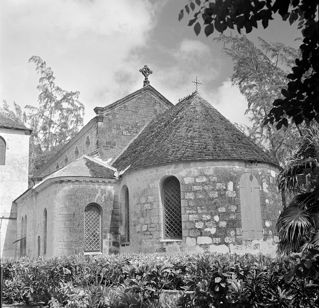 A historic church in Bridgetown, 1946