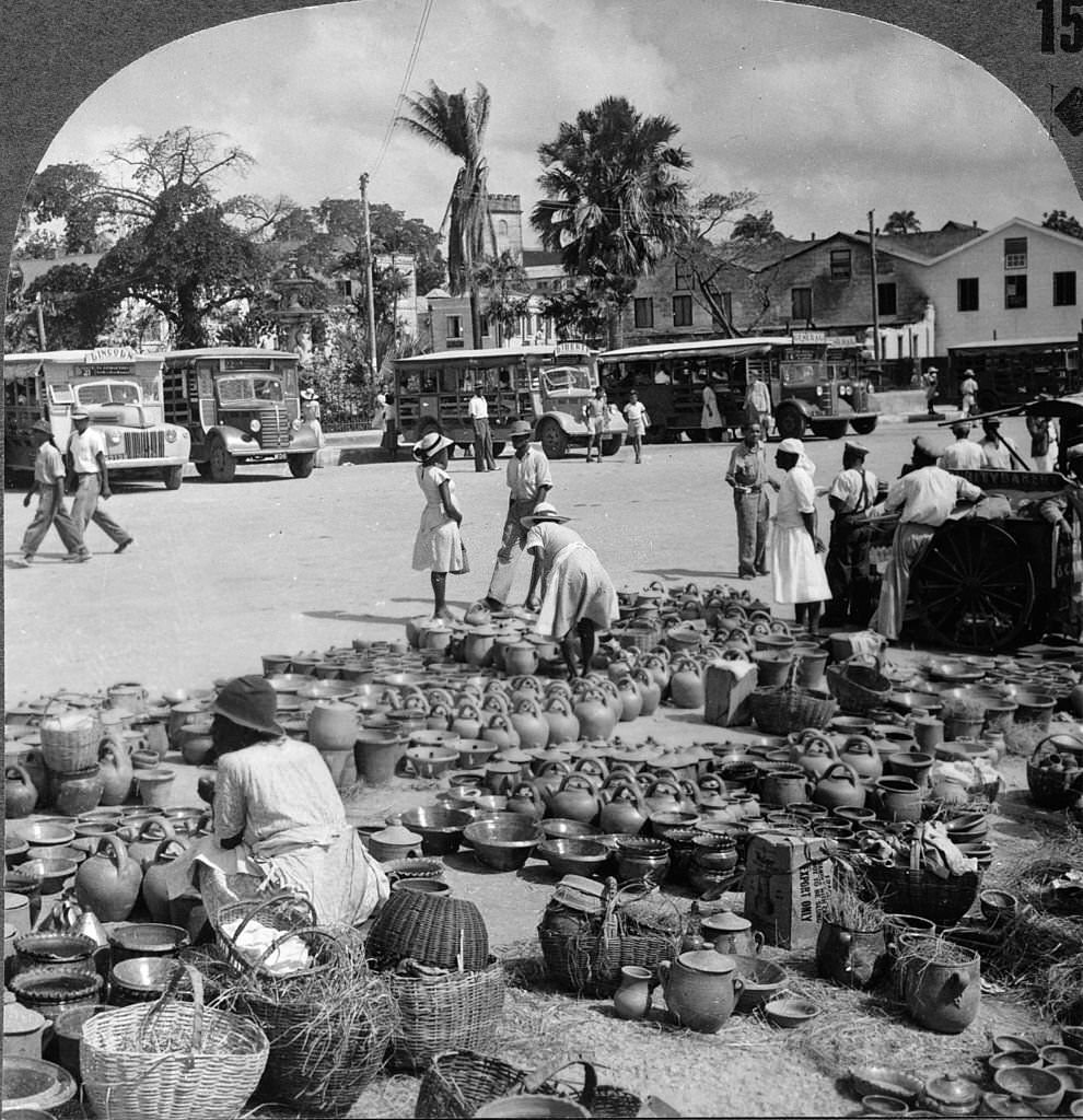 The Pottery Market, Bridgetown, 1935