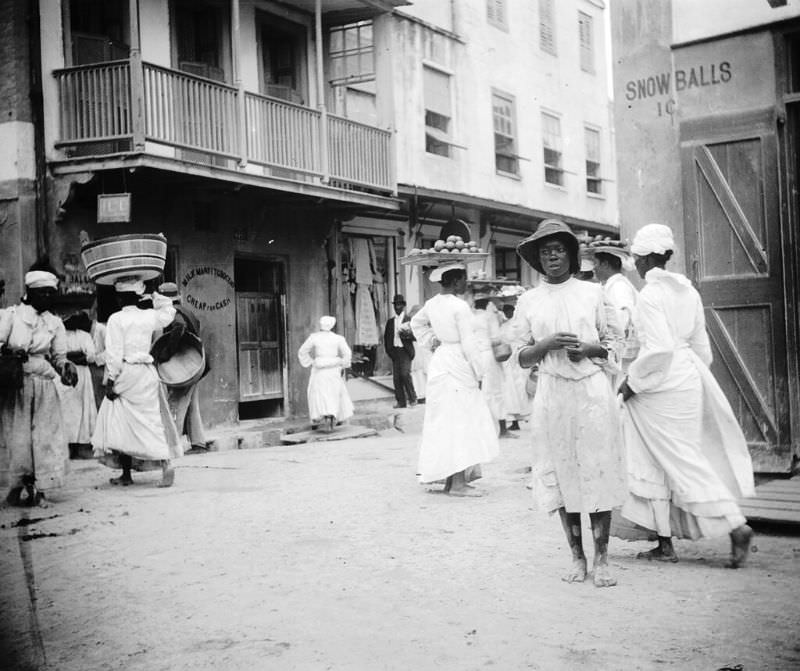 Bridgetown street scenes, 1890s