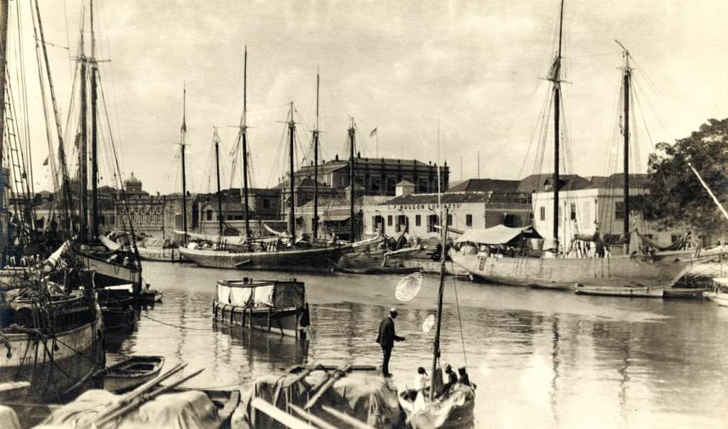 A view of Bridgetown harbour, 1930