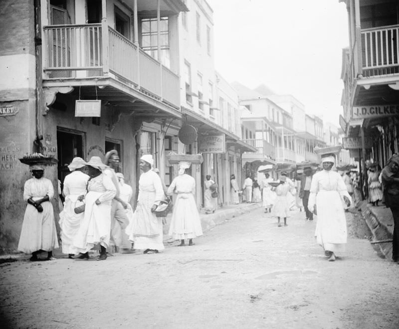 Bridgetown street scenes, 1890s