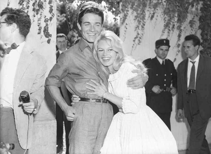 Brigitte Bardot and Jacques Charrier on their Wedding Day in 1959