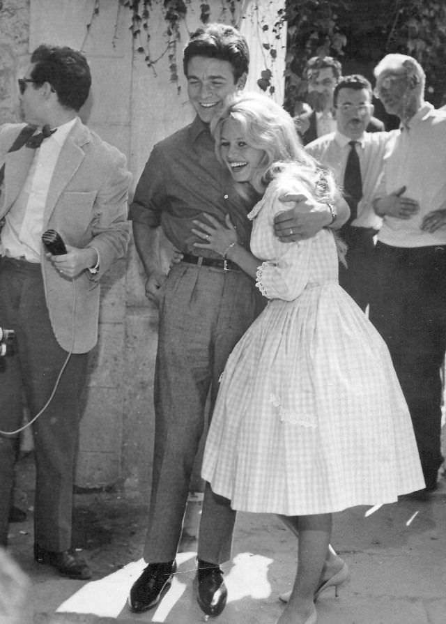 Brigitte Bardot and Jacques Charrier on their Wedding Day in 1959