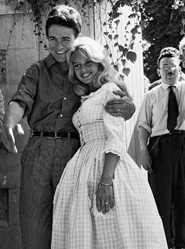 Brigitte Bardot and Jacques Charrier on their Wedding Day in 1959