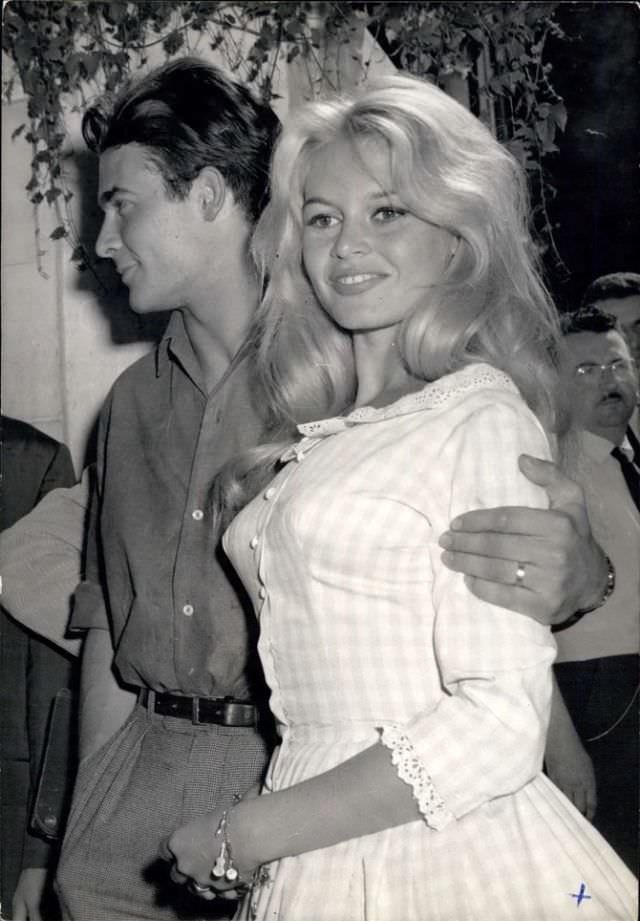 Brigitte Bardot and Jacques Charrier on their Wedding Day in 1959